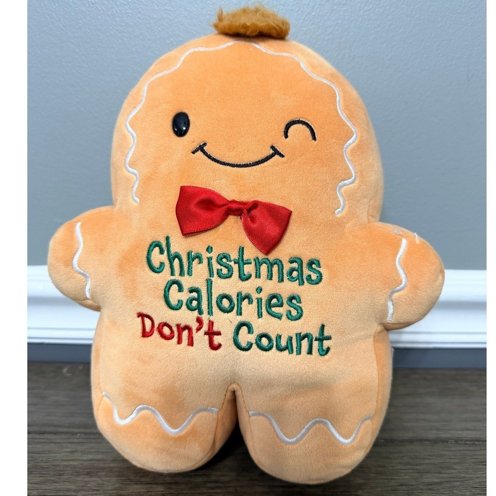 Aurora Gingerbread Man Just Sayin Christmas Calories Don't Count Plush 10"